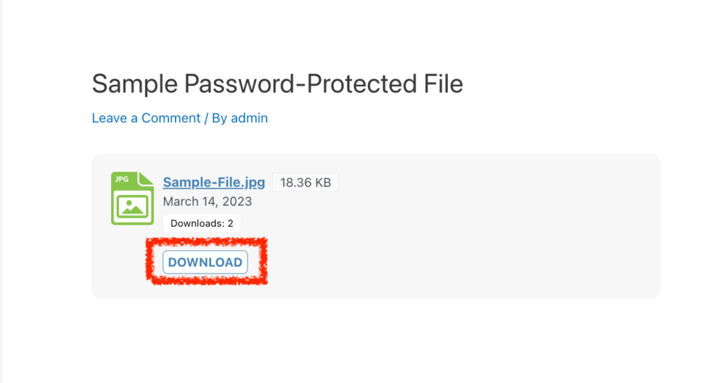 Esempio di file protetto da password