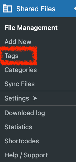 Adding Tags with Shared Files Pro Plugin