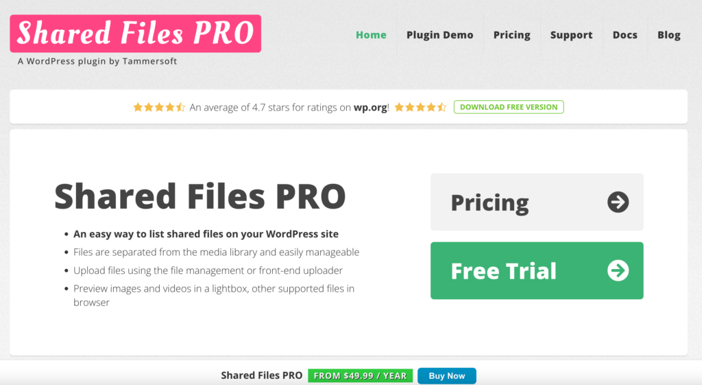 WordPress Shared Files Pro Plugin 