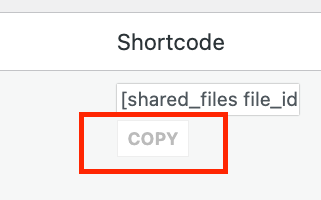 Shared Files Pro Plugin Shortcode