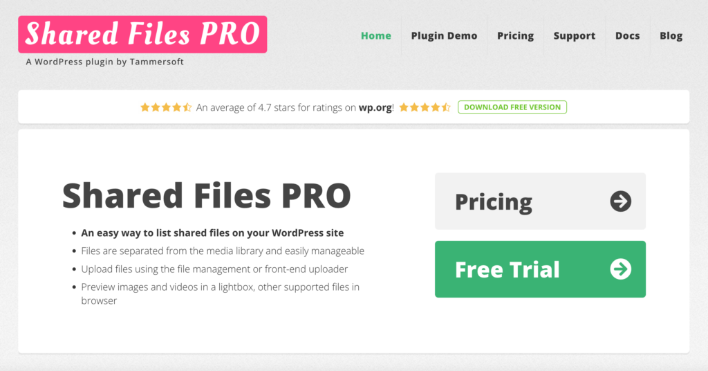 Shared Files Pro Plugin