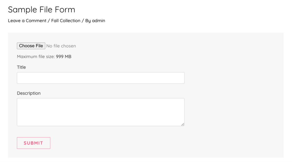 File Form Uploader by Shared Files Pro